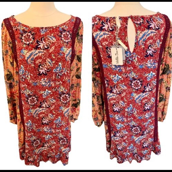 Women’s Matilda Jane Dress Lovely menagerie M sheath patchwork Romantic Flounce - Picture 5 of 16